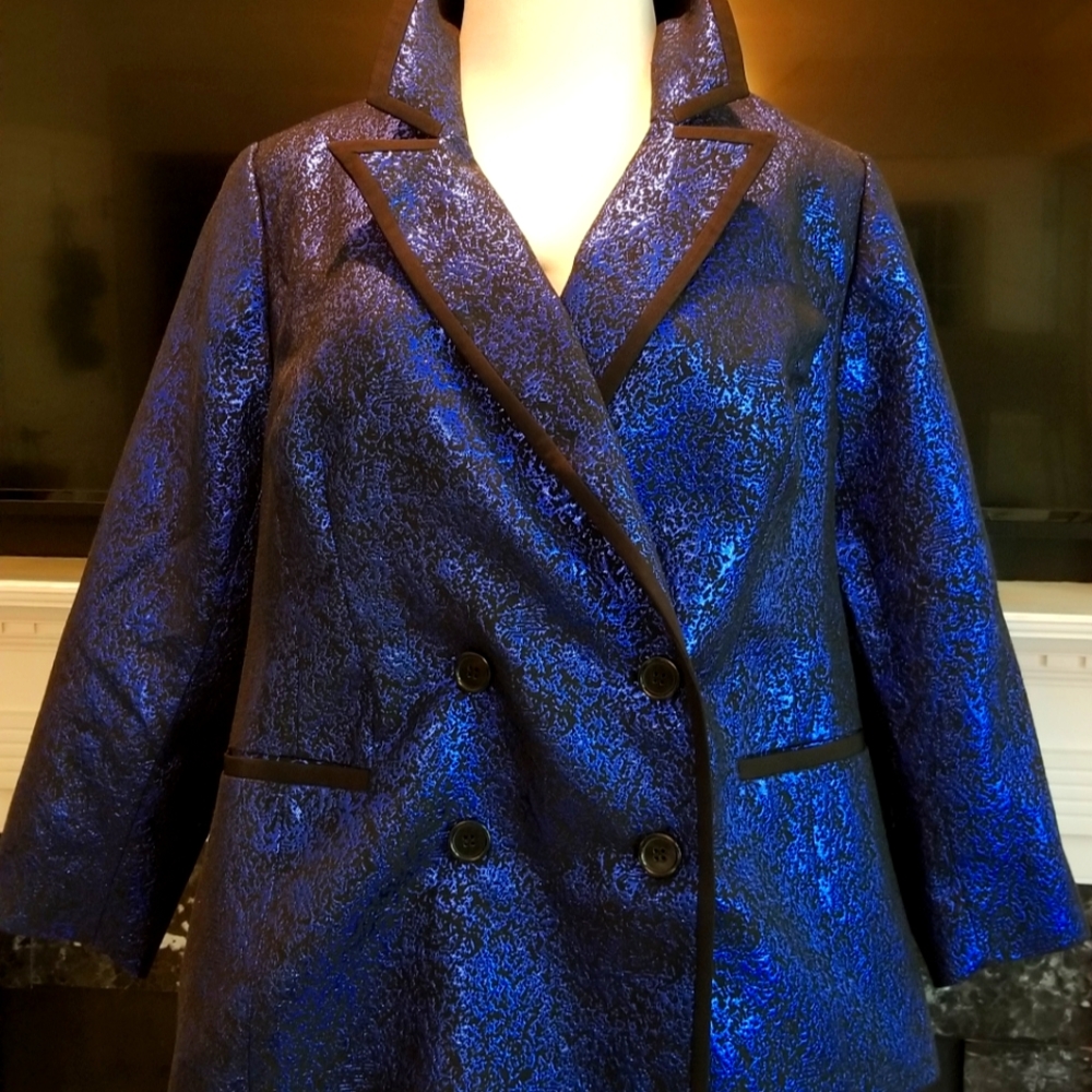 Eloquii Colbalt Blue Brocade 2pc Suit